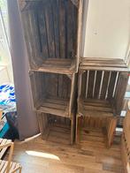 5 gebruikte houten fruitkratten kist kast studentenkamer, Doe-het-zelf en Verbouw, Kratten en Dozen, Ophalen, Minder dan 35 cm