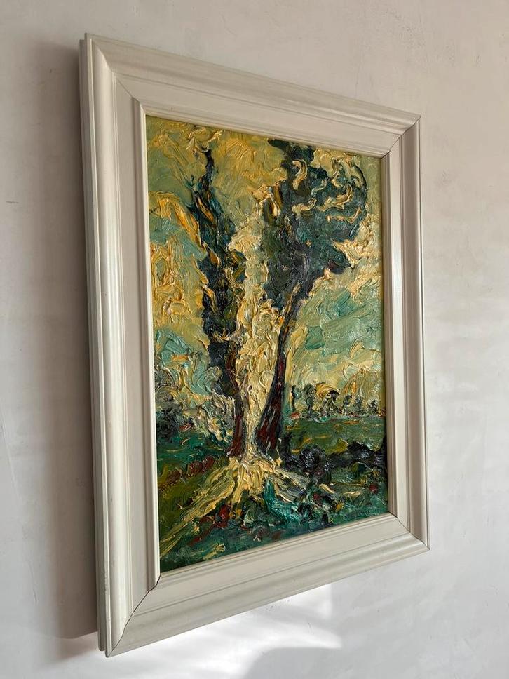 Schilderij olieverf op doek. Prachtig pasteus werk Langeweg, Antiek en Kunst, Kunst | Schilderijen | Klassiek, Ophalen of Verzenden