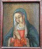 17 de eeuw Olieverf op Koperplaat Biddende Madonna Maria, Antiek en Kunst, Kunst | Schilderijen | Klassiek, Ophalen of Verzenden