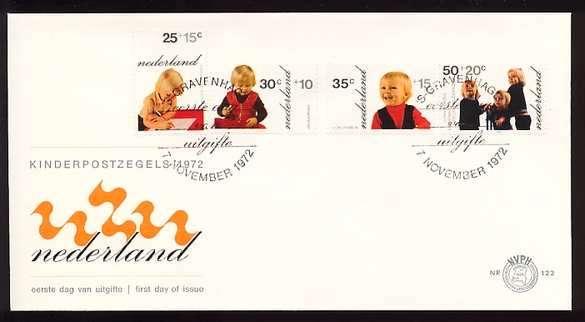 Nederland FDC E122 Zonder Adres, Kinderpostzegels 1972, Postzegels en Munten, Postzegels | Eerstedagenveloppen, Onbeschreven, Nederland