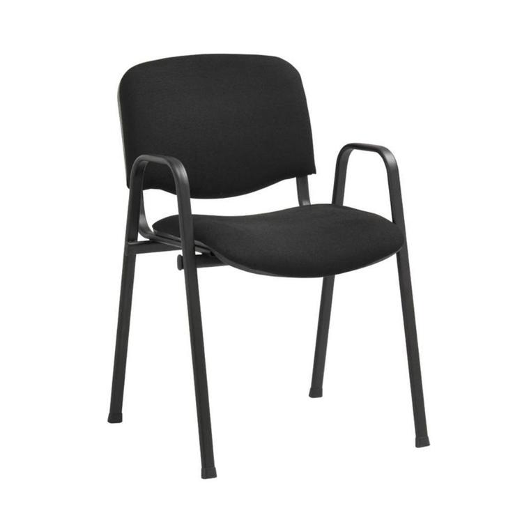 Stoelen Stapelbaar AH-Reno nieuwe zwarte stof, Huis en Inrichting, Stoelen, Nieuw, Vijf, Zes of meer stoelen, Metaal, Stof, Zwart