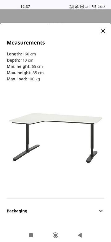 IKEA Bureau adjustable height AS NEW 