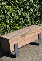 Hardhouten Azobe meerpaal tuinbank diverse lengtes, Ophalen, Zo goed als nieuw, Hout