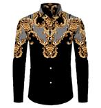 Heren barok overhemd 31 luxe gouden klassiek shirt zwart hip, Kleding | Heren, Overhemden, Verzenden, Nieuw, Zwart