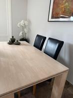 Eettafel met leren stoelen, Ophalen of Verzenden, Zo goed als nieuw, 4 tot 6 stoelen