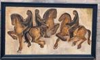 TROIS AMAZONES. Expressionistisch. Olie/paneel.  95/56 cm., Antiek en Kunst, Ophalen