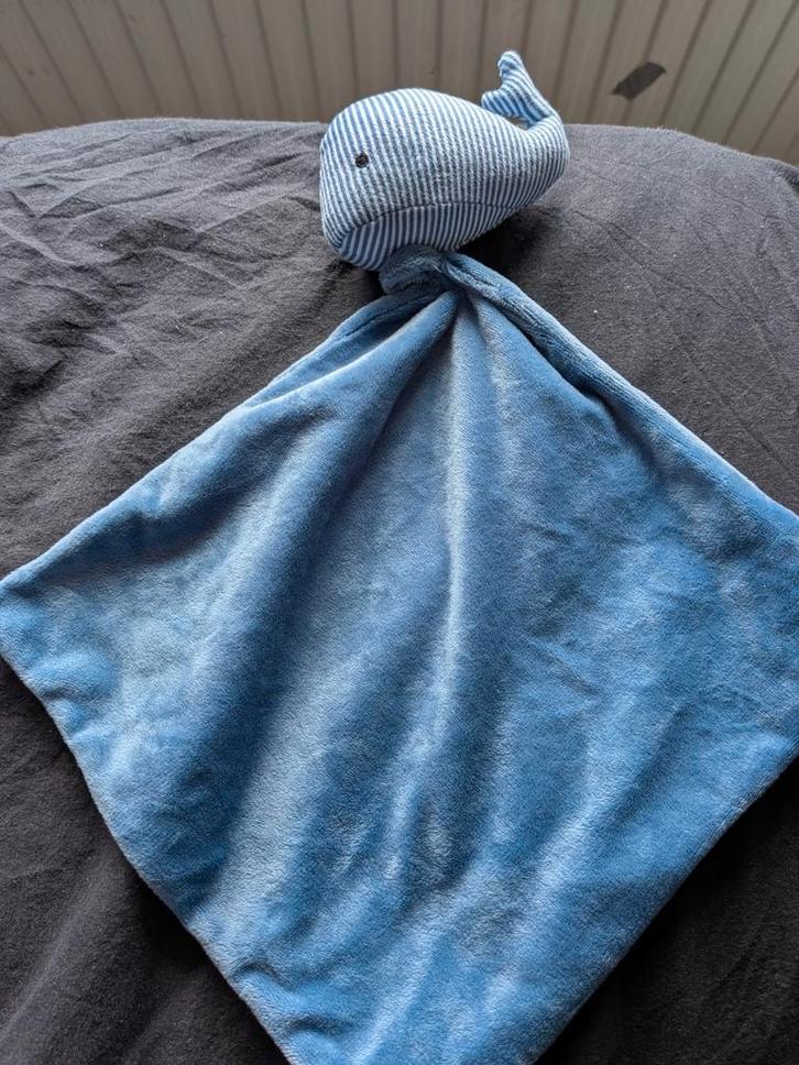 Zeeman Knuffeldoekje Walvis met Rammelaar, Kinderen en Baby's, Speelgoed | Knuffels en Pluche, Zo goed als nieuw, Overige typen