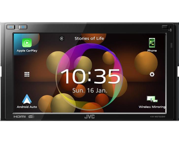 JVC KW-M875DBW - Multimedia systeem 2 din - Bluetooth - Appl, Auto diversen, Autoradio's, Nieuw, Ophalen of Verzenden