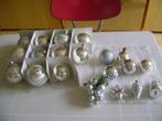 16zilverkleurige bewerkte kerstballen klok tros ster denapp, Ophalen of Verzenden, Zo goed als nieuw