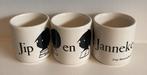 3 Eierdopjes met Jip en Janneke. Hoogte 5 cm., Ophalen of Verzenden, Zo goed als nieuw