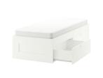 Brimnes Ikea Bed wit 90x200 + Lattenbodem, Huis en Inrichting, Ophalen, 90 cm, Eenpersoons, Wit