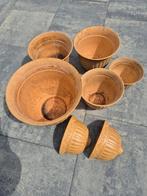 terra cotta bloempotten, Tuin en Terras, Bloempotten, Kunststof, Gebruikt, Rond, Ophalen