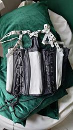 Leren corset zwart wit onderborst maat M, Kleding | Dames, Maat 38/40 (M), Ophalen of Verzenden