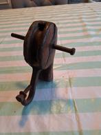 Vintage Houten Katrol met Klem, Ophalen of Verzenden