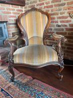 Antieke barok stoel met multicolor velours bekleding, Ophalen