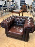 Chesterfield Fauteuil in zeer goede staat, Huis en Inrichting, Fauteuils, Ophalen, Gebruikt, 75 tot 100 cm, Leer