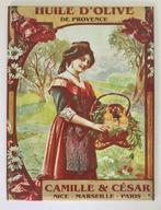 Franse metalen reclamekaart Huile d'Olive de Provence, Ophalen of Verzenden, Zo goed als nieuw, Reclamebord