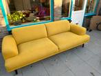 Mosterdgele 2,5-zitsbank - Comfortabel!, Huis en Inrichting, Banken | Bankstellen, Ophalen, Gebruikt, Tweepersoons, 75 tot 100 cm