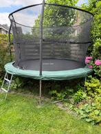 Trampoline JumpKing de Luxe 370 cm - o.a. nieuwe veren, mat, Ophalen, Gebruikt