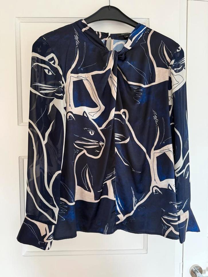 Comma Blauwe Blouse Maat 40, Kleding | Dames, Blouses en Tunieken, Zo goed als nieuw, Maat 38/40 (M), Blauw, Ophalen of Verzenden
