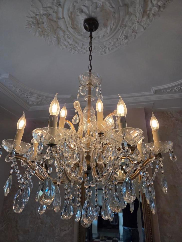 Maria Theresia Kroonluchter - Barok & Vintage, Huis en Inrichting, Lampen | Kroonluchters, Gebruikt, Glas, Metaal, Ophalen of Verzenden