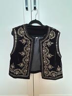 Zwart fluwelen gilet met pailletten - Maat L, Ophalen of Verzenden, Zo goed als nieuw, Maat 42/44 (L), Zwart