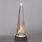 ✅ Tafellamp JOHANSFORS GLASS obelisk kunst retro ca. 1980, Ophalen of Verzenden, Zo goed als nieuw, Glas, Modernisme