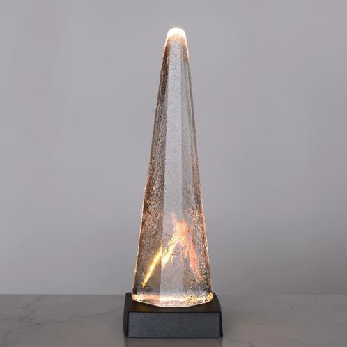 ✅ Tafellamp JOHANSFORS GLASS obelisk kunst retro ca. 1980, Huis en Inrichting, Lampen | Tafellampen, Zo goed als nieuw, Minder dan 50 cm