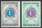 Belgie 1967 - Yvert 1404 -1405 - Lions Internationaal (PF), Postzegels en Munten, Postzegels | Europa | België, Ophalen, Postfris