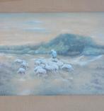 Pasteltekening A. Mauve 1939 weide schapen, Ophalen of Verzenden