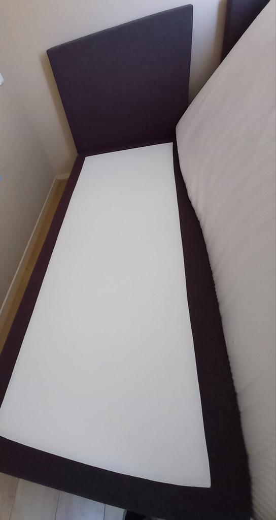 Boxspring bed met matras als nieuw met hoofdeinde, Huis en Inrichting, Slaapkamer | Bedden, Gebruikt, Eenpersoons, 90 cm, 200 cm