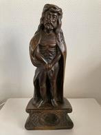 Beeld. Hout. Christus. Antiek. Eikenhout. Gaaf. Hoog 38 cm., Verzenden