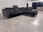 Hoekbank Velvet Zwart/ Antraciet GRATIS BEZORGING, Ophalen, Zo goed als nieuw, Stof