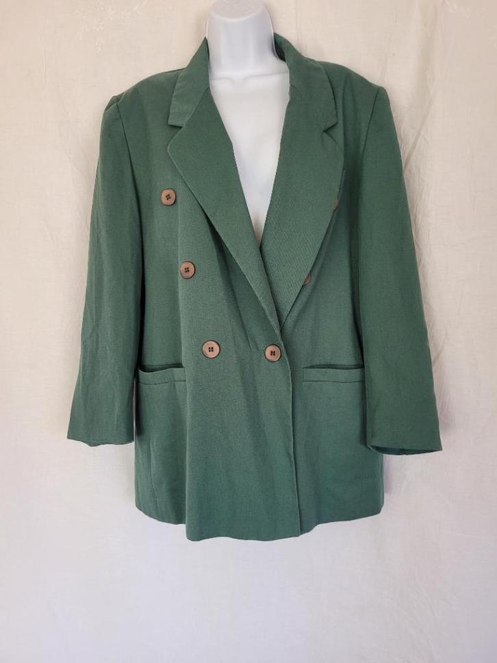 Mooi groen damesjasje mt 42 merk Michèl Valerie, Kleding | Dames, Jasjes, Kostuums en Pakken, Zo goed als nieuw, Jasje, Maat 42/44 (L)