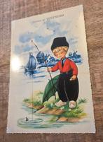 Boertje in Hollandse klederdracht aan het vissen, Verzenden, 1960 tot 1980, Gelopen, Klederdracht