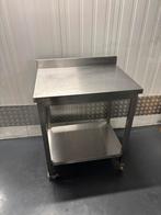 RVS Werktafel 80 x 60 cm Met opstaande rand en zwenkwielen, Huis en Inrichting, Keuken | Keukenelementen, Ophalen of Verzenden