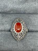Zilveren ring met echte carneool Maat 14,5, Info@zilver.com, Overige kleuren, Nieuw, 17 tot 18