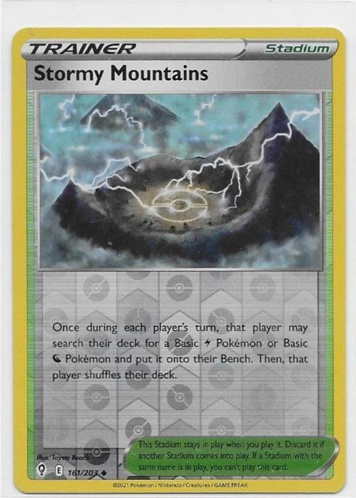 Evolving Skies,  Stormy Mountains [reverse] 161/203, Hobby en Vrije tijd, Verzamelkaartspellen | Pokémon, Nieuw, Losse kaart, Verzenden