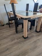 Eettafel met stoelen en bijzettafel, Huis en Inrichting, Ophalen, Overige materialen, 100 tot 150 cm, Zo goed als nieuw