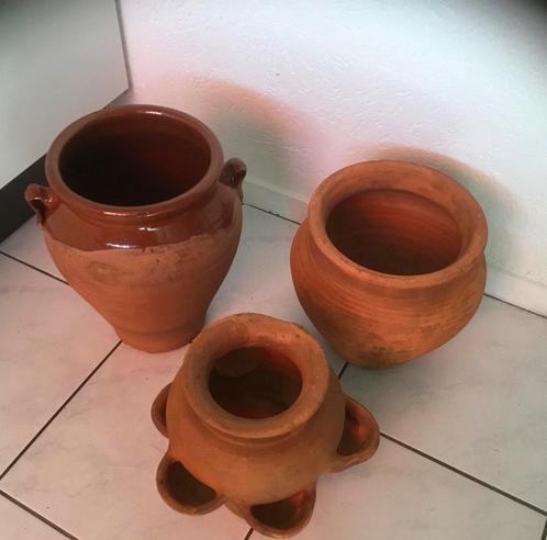 3 oud  Hollandse  bloempotten verschillende model 🪴, Tuin en Terras, Bloempotten, Terracotta, Tuin, Minder dan 25 cm, Rond, Ophalen of Verzenden