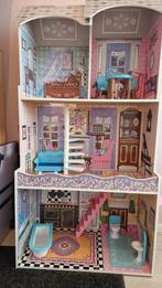 Barbiehuis met toebehoren, Kinderen en Baby's, Speelgoed | Poppenhuizen, Ophalen, Gebruikt, Poppenhuis