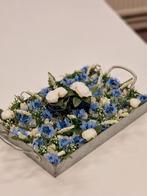 Luxe cadeau - tafelstuk - blauw/wit, Huis en Inrichting, Woonaccessoires | Droogbloemen, Nieuw, Ophalen