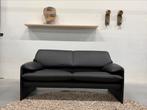 Nieuw Leolux Bora Beta Bank 2,5 zits Zwart leer, Huis en Inrichting, Banken | Bankstellen, Leolux, Ophalen of Verzenden, Rechte bank