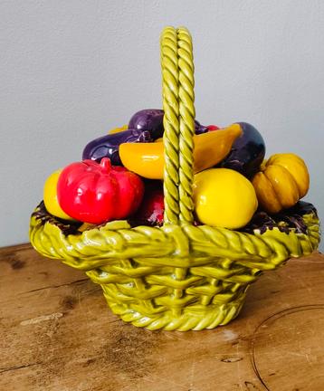 Vintage keramische fruitschaal – kleurrijk en gaaf beschikbaar voor biedingen