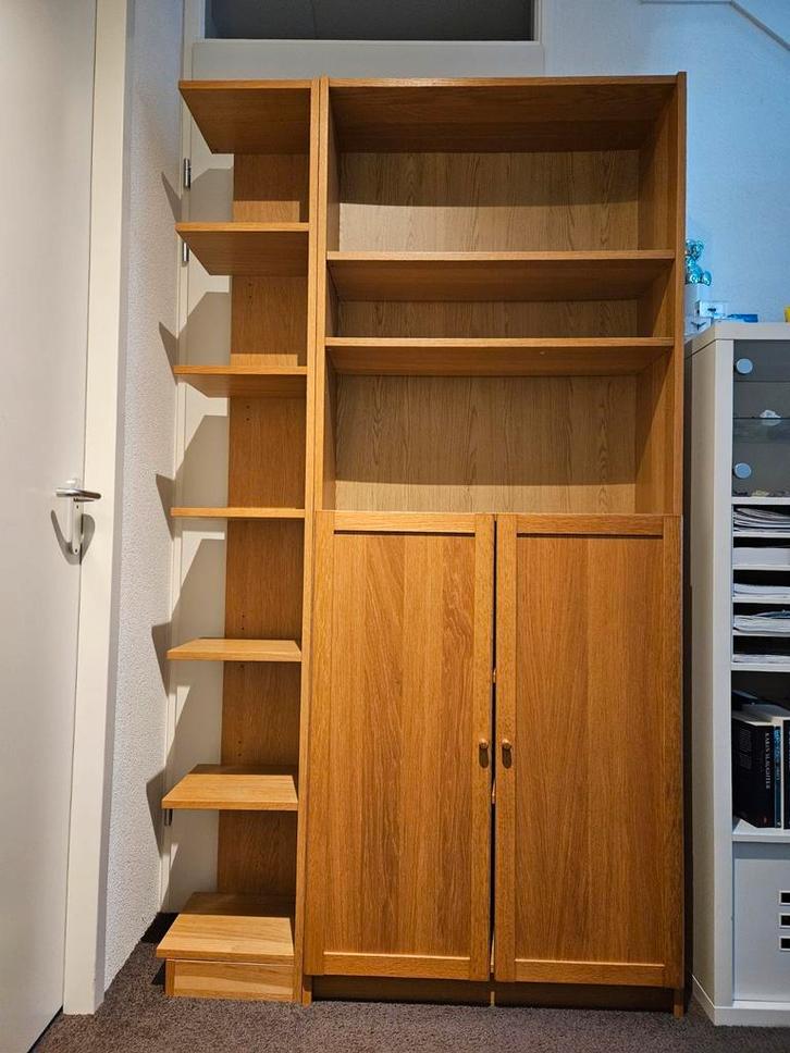 Billy boekenkast met zijkast Ikea, Huis en Inrichting, Kasten | Boekenkasten, Gebruikt, 50 tot 100 cm, 200 cm of meer, 25 tot 50 cm