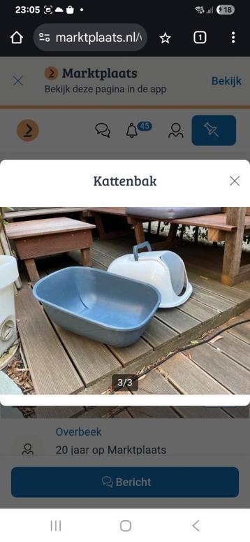 Kattenbak beschikbaar voor biedingen