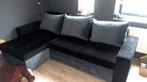 Slaapbank, Gebruikt, Zwart, Tweepersoons, Ophalen of Verzenden