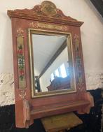 Prachtige vintage Voglauer spiegel handbeschilderd Anno 1800, Ophalen, Rechthoekig