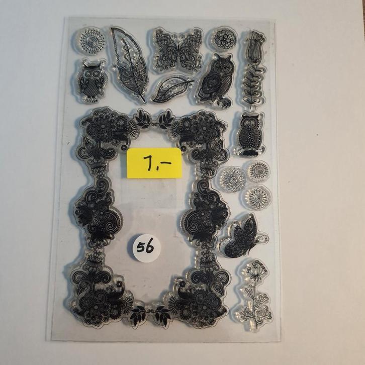 Clear Stamp Set Uilen, Vlinders, Bloemen, Hobby en Vrije tijd, Stempelen, Nieuw, Clearstamp, Ophalen of Verzenden