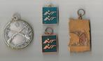 4 zware schietsport hangers met vuurwapen / schutter, Verzamelen, Speldjes, Pins en Buttons, Ophalen of Verzenden, Gebruikt, Speldje of Pin